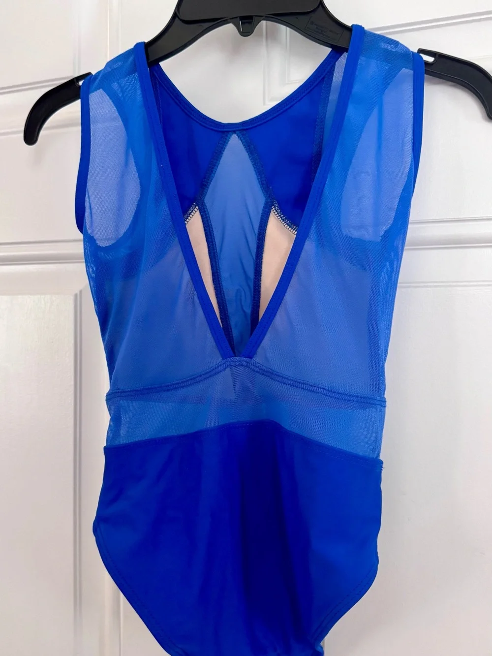 Girls Blue Mesh-Panel One-Piece Leo, Kandi Kouture